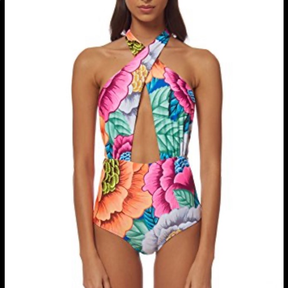 Mara Hoffman crossover reversible floral one piece